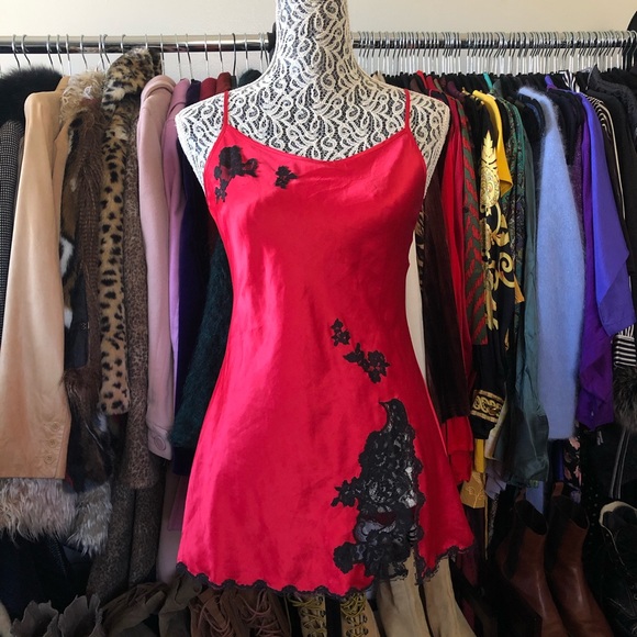 Vintage Y2K Victoria’s Secret red satin low back slip dress - Picture 3 of 10